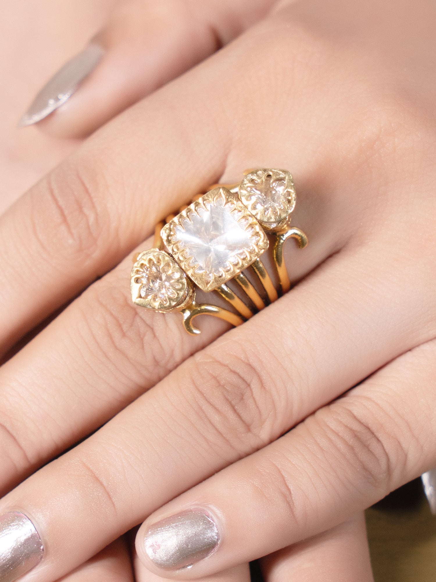 Aiyana 92.5 Silver Moissonite Finger Ring