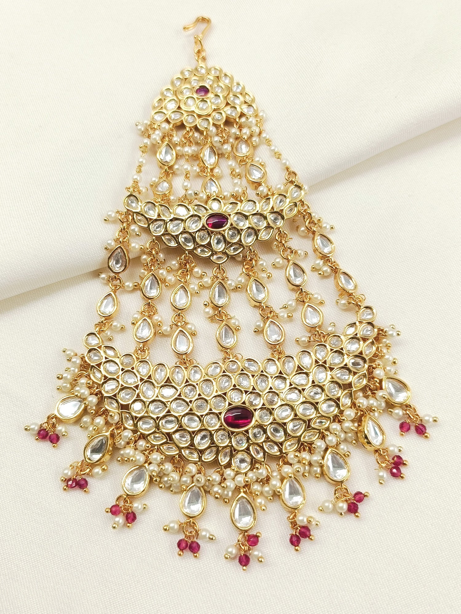 Alwar Maroon Kundan Passa