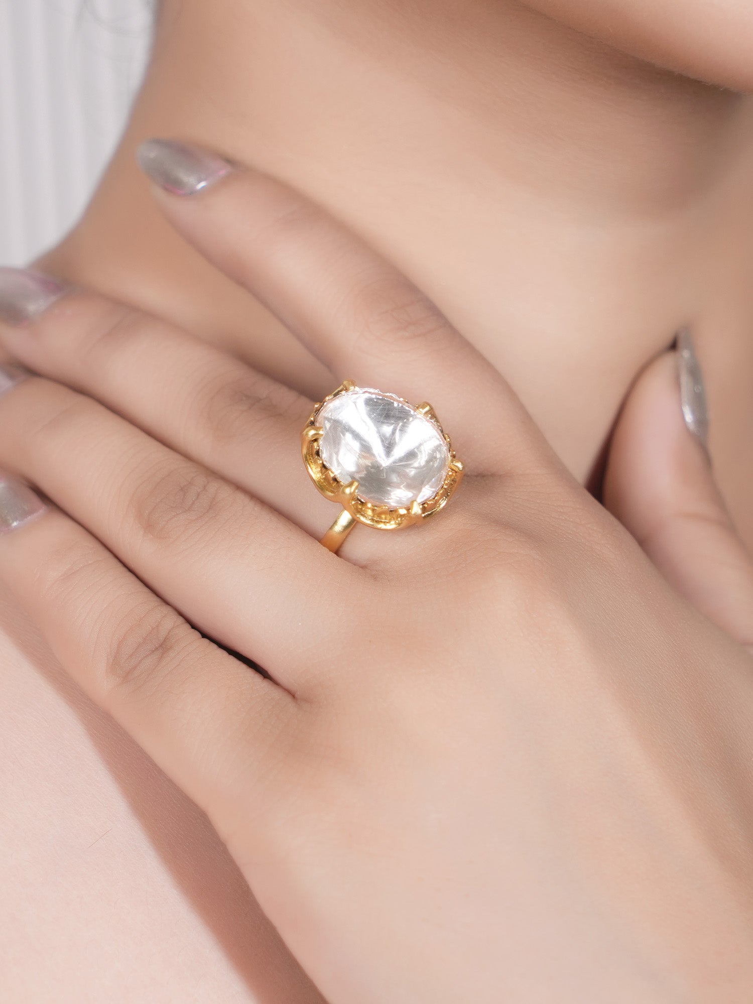 Vinia 92.5 Silver Moissonite Finger Ring