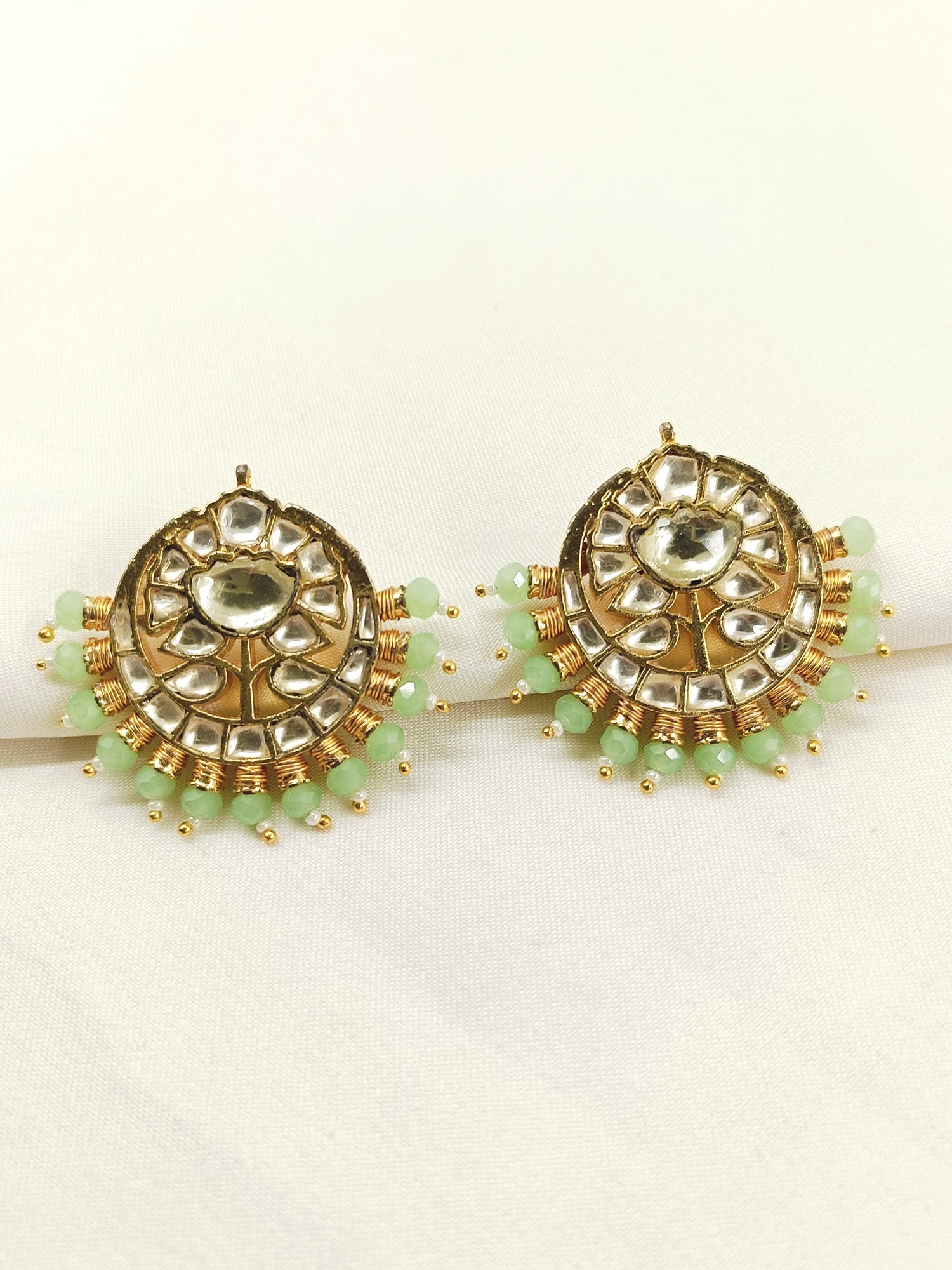 Sameena Mint Green Pachi Kundan Tops