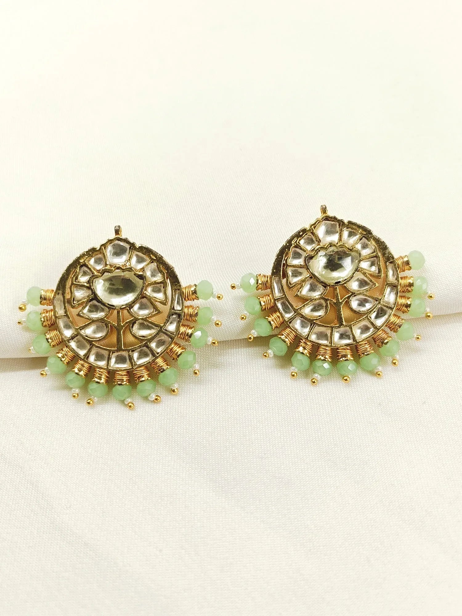 Sameena Mint Green Pachi Kundan Tops