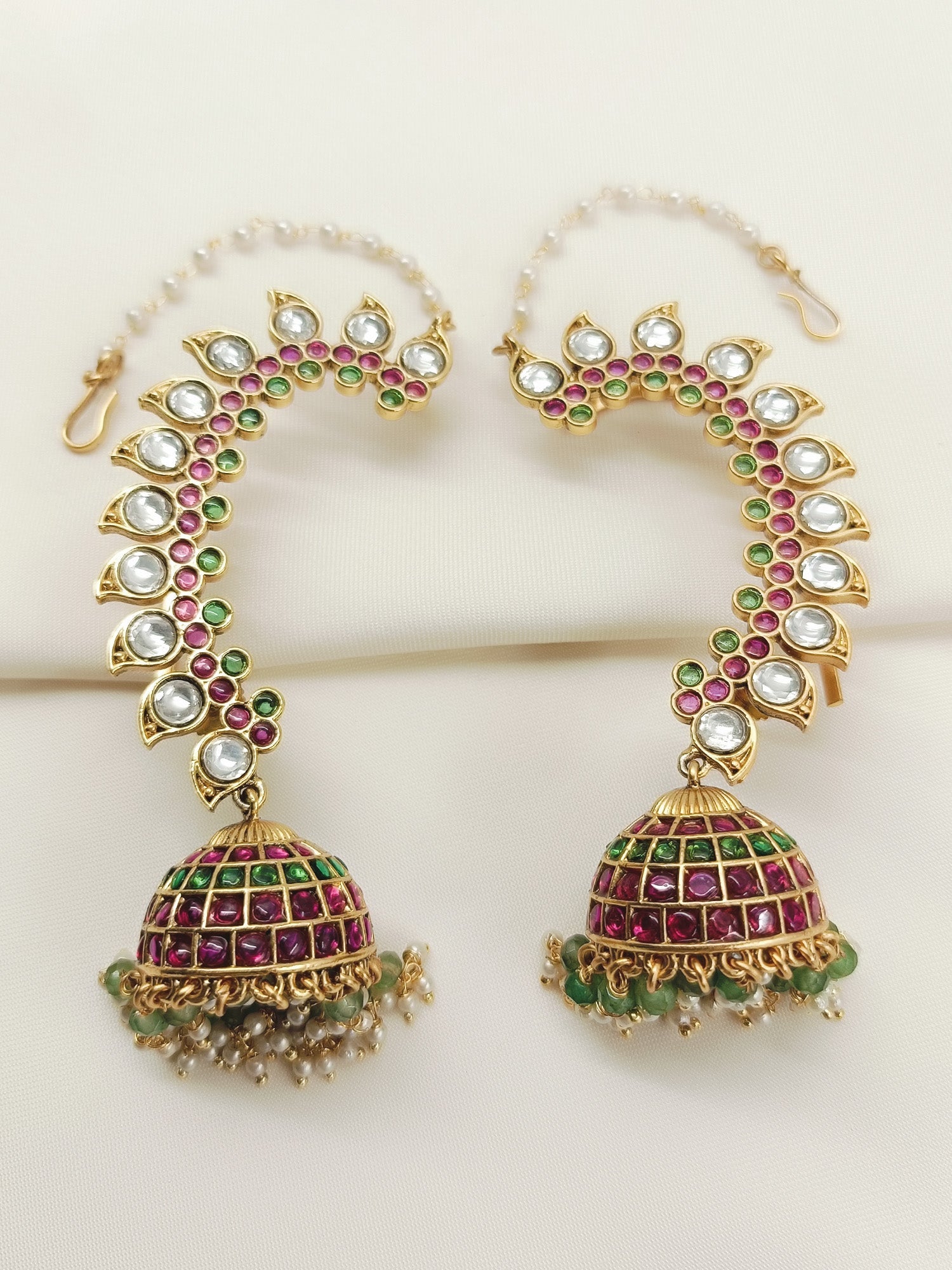 Krishna R&G Kundan Jhumki With Chain