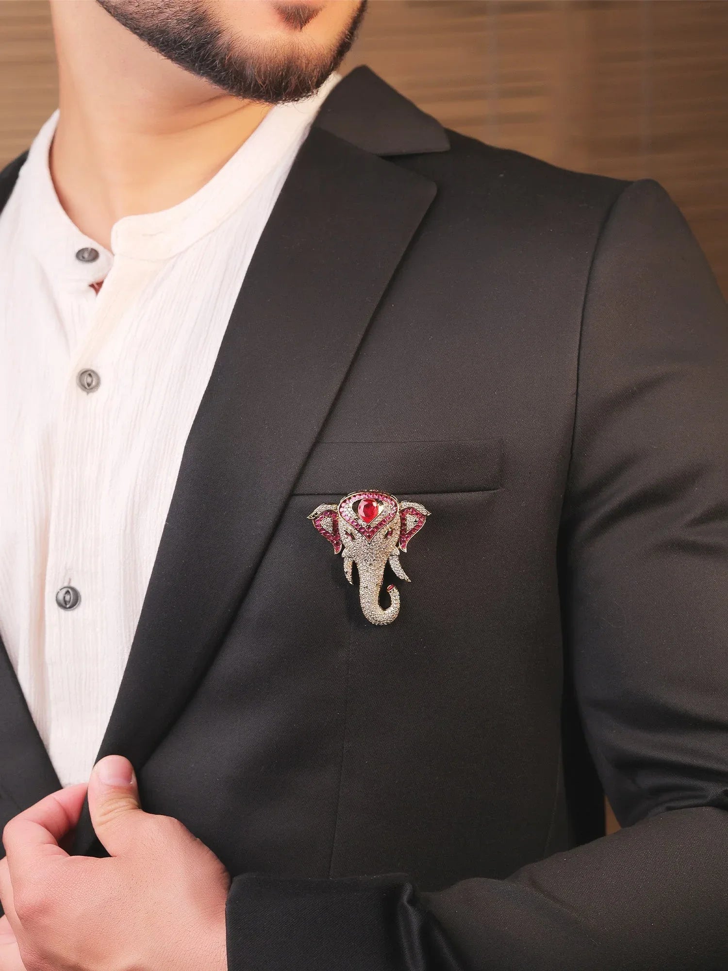 Aarit Ruby Elephant's Brooch