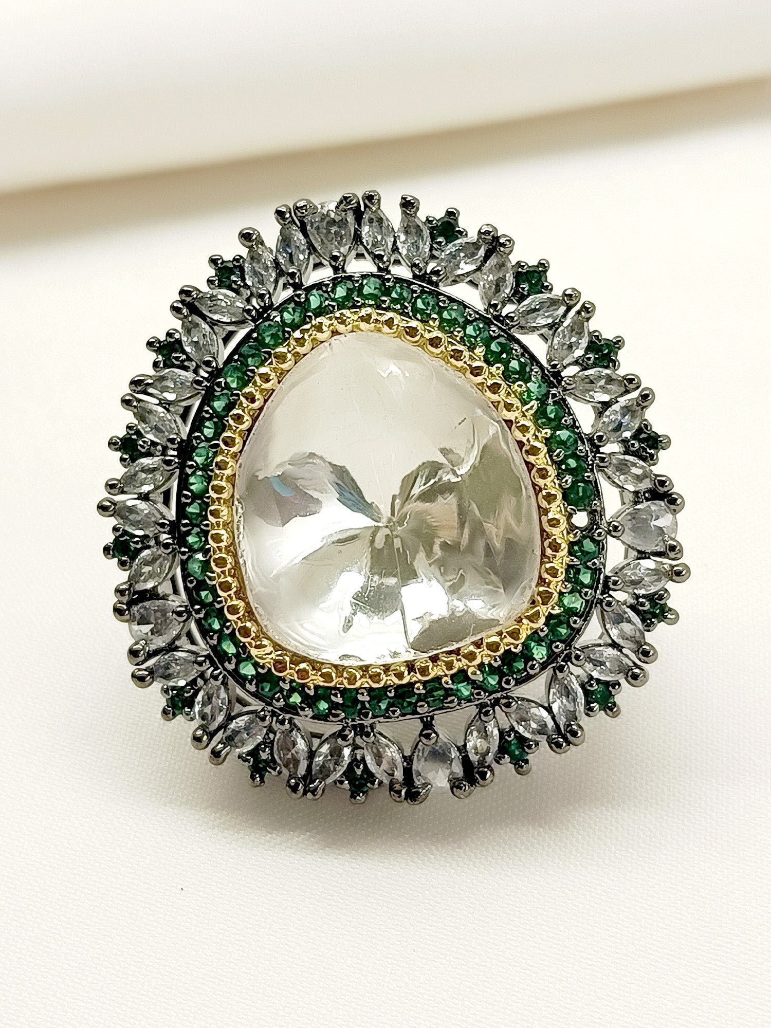 Myla Green Victorian Finger Ring