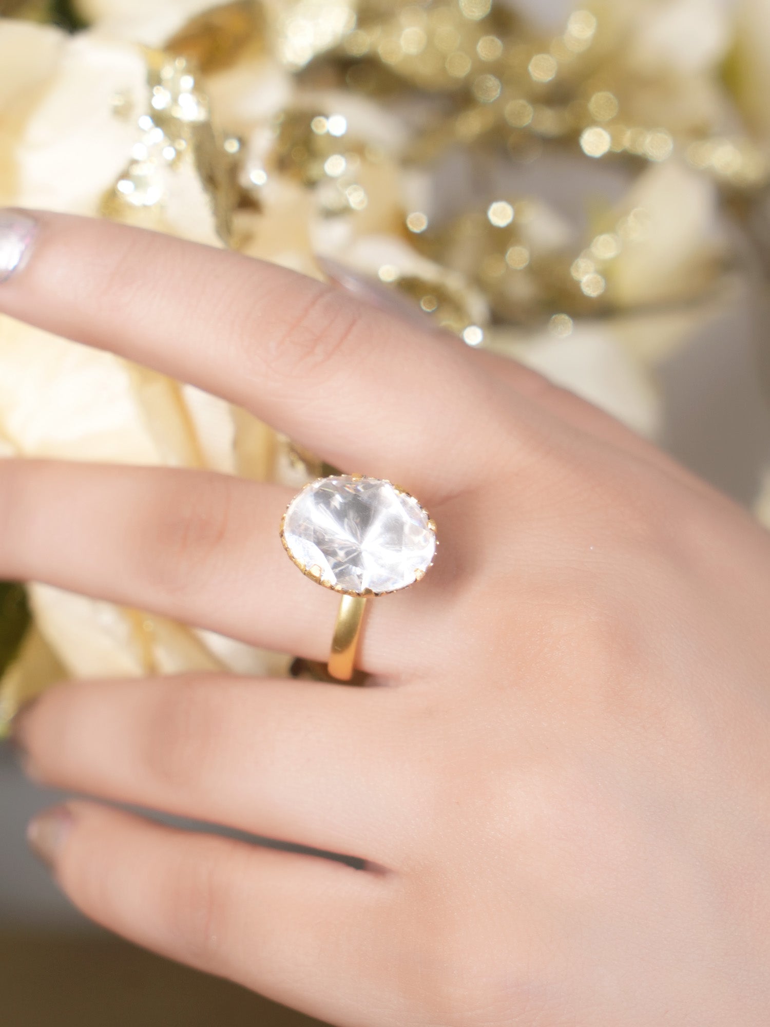 Amrita 92.5 Silver Moissonite Finger Ring