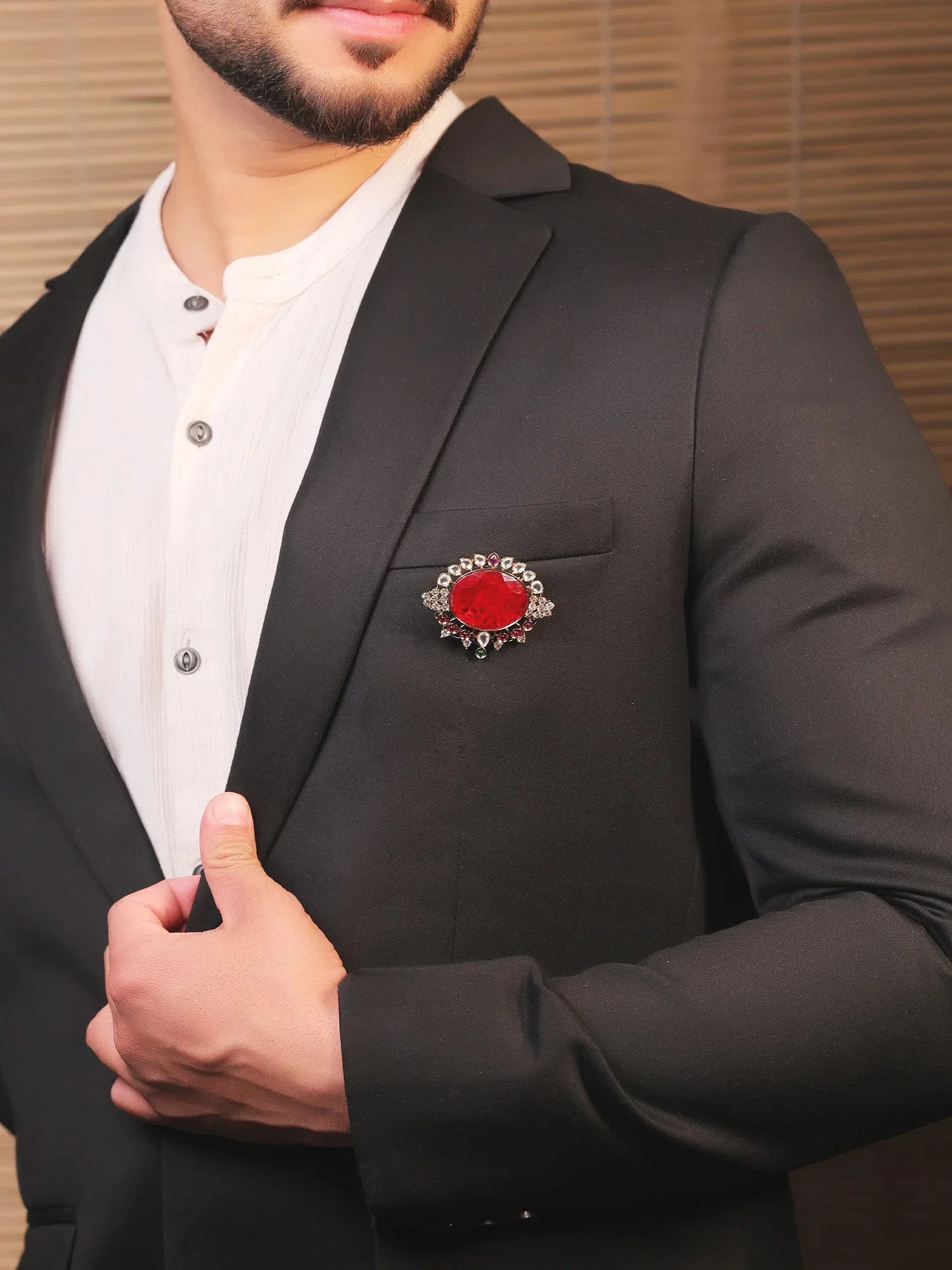 Maanas Ruby Men's Brooch