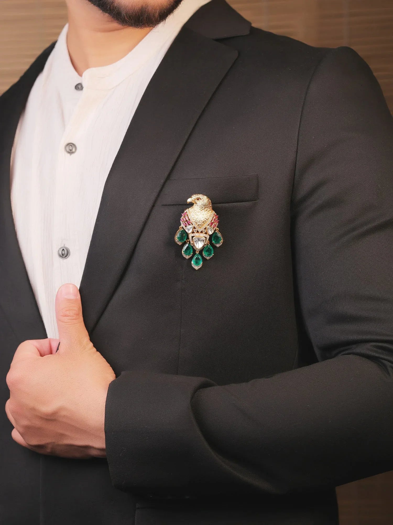 Disuza Green Eagle Brooch