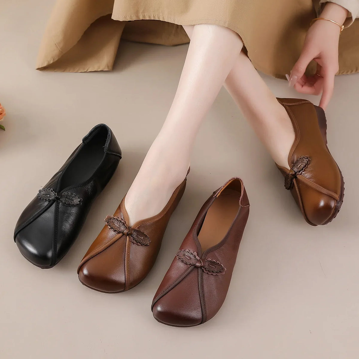Prescott women's orthopedic ballet flats by Hudson Ridge, stylish multi-color slip-on shoes for women with supportive design.