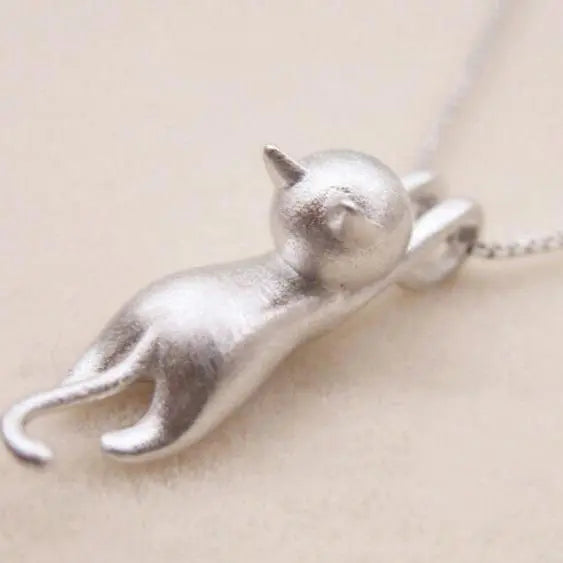 Vrolijke Ketting met een Zilveren Katje 925 - By Qivii