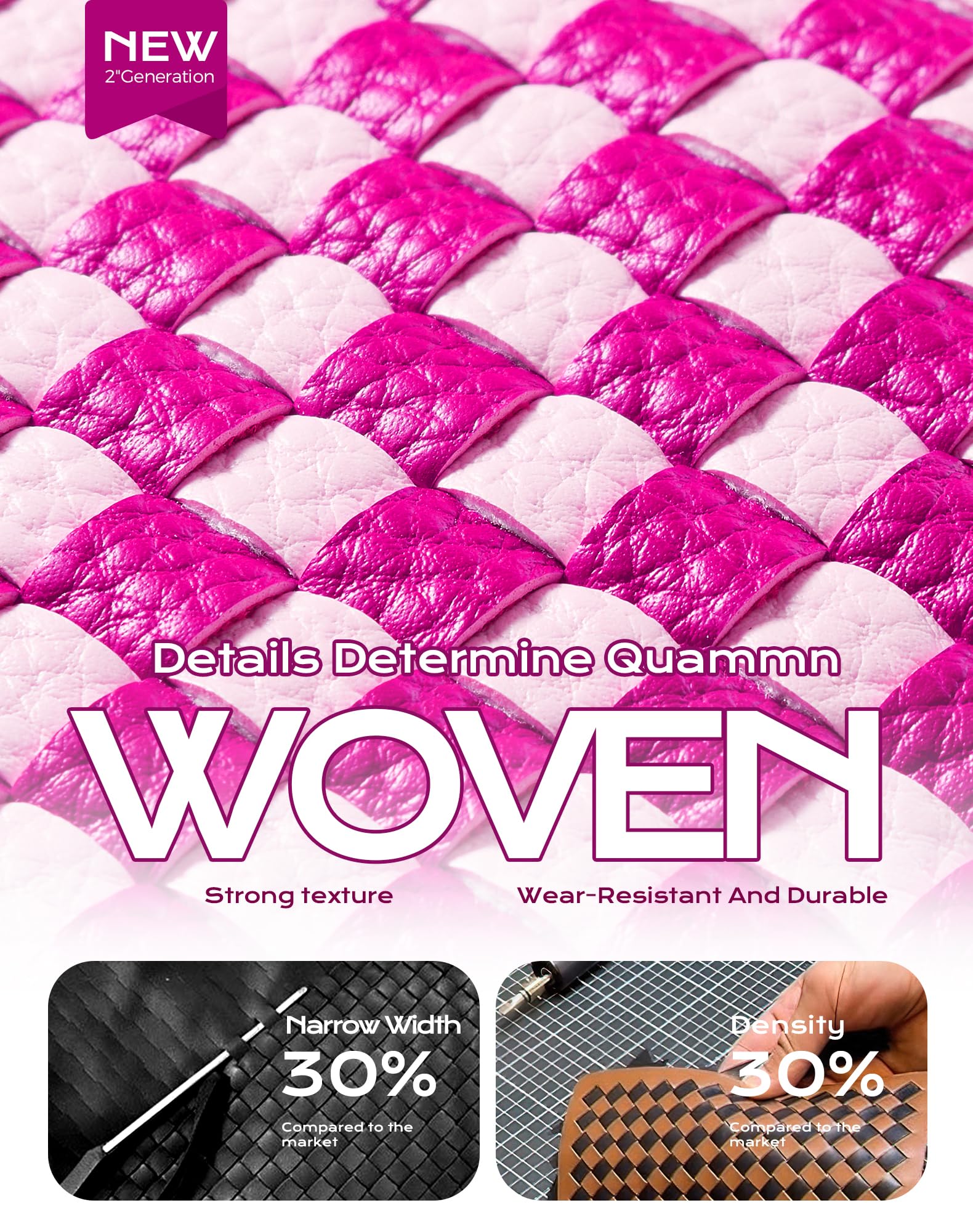 Ounamei PU Leather Woven Crossbody Bag | Checkered Shoulder & Belt Bag for Women