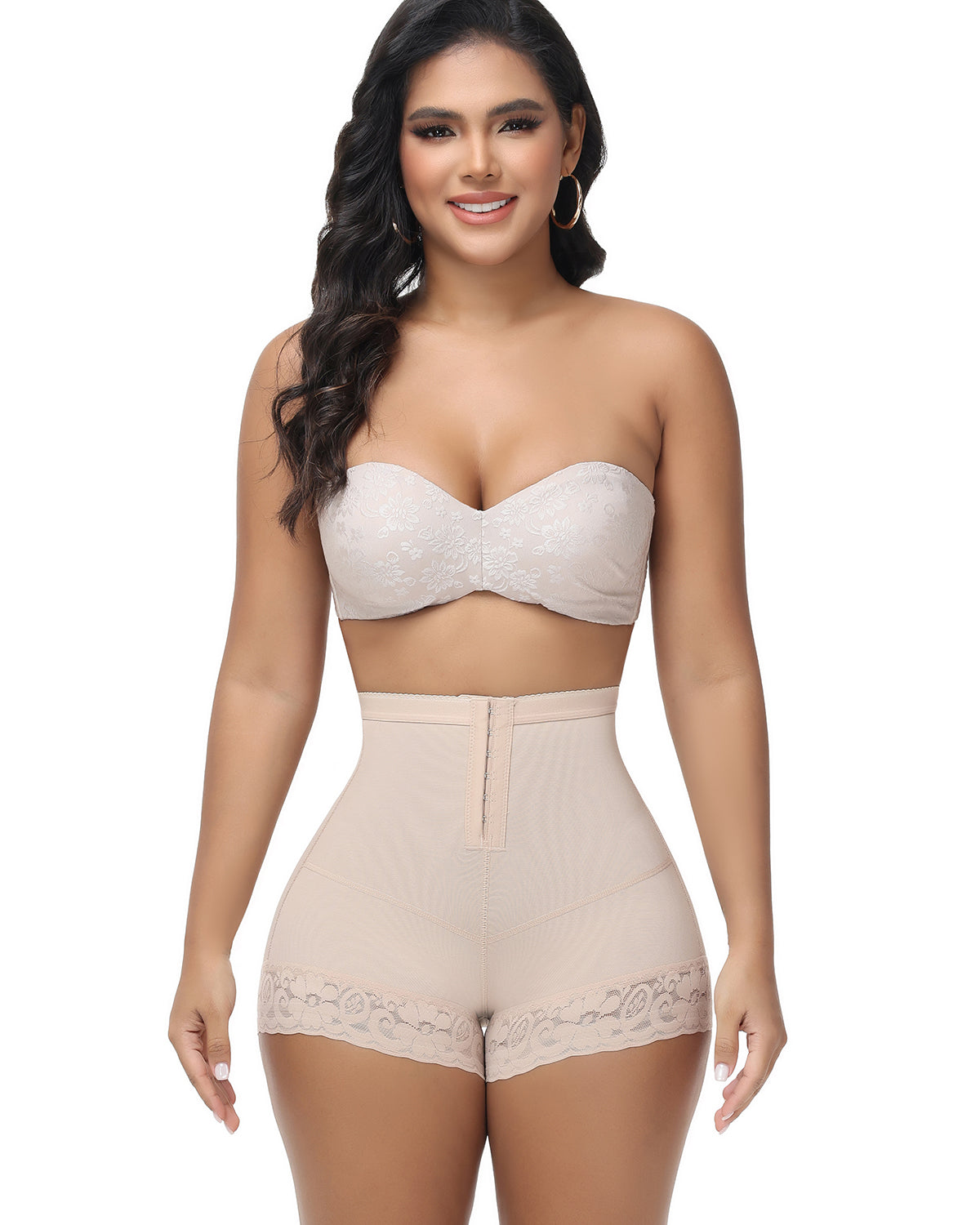 Shapshe® High Waist Hip Lift Shorts With Front Hook Closure