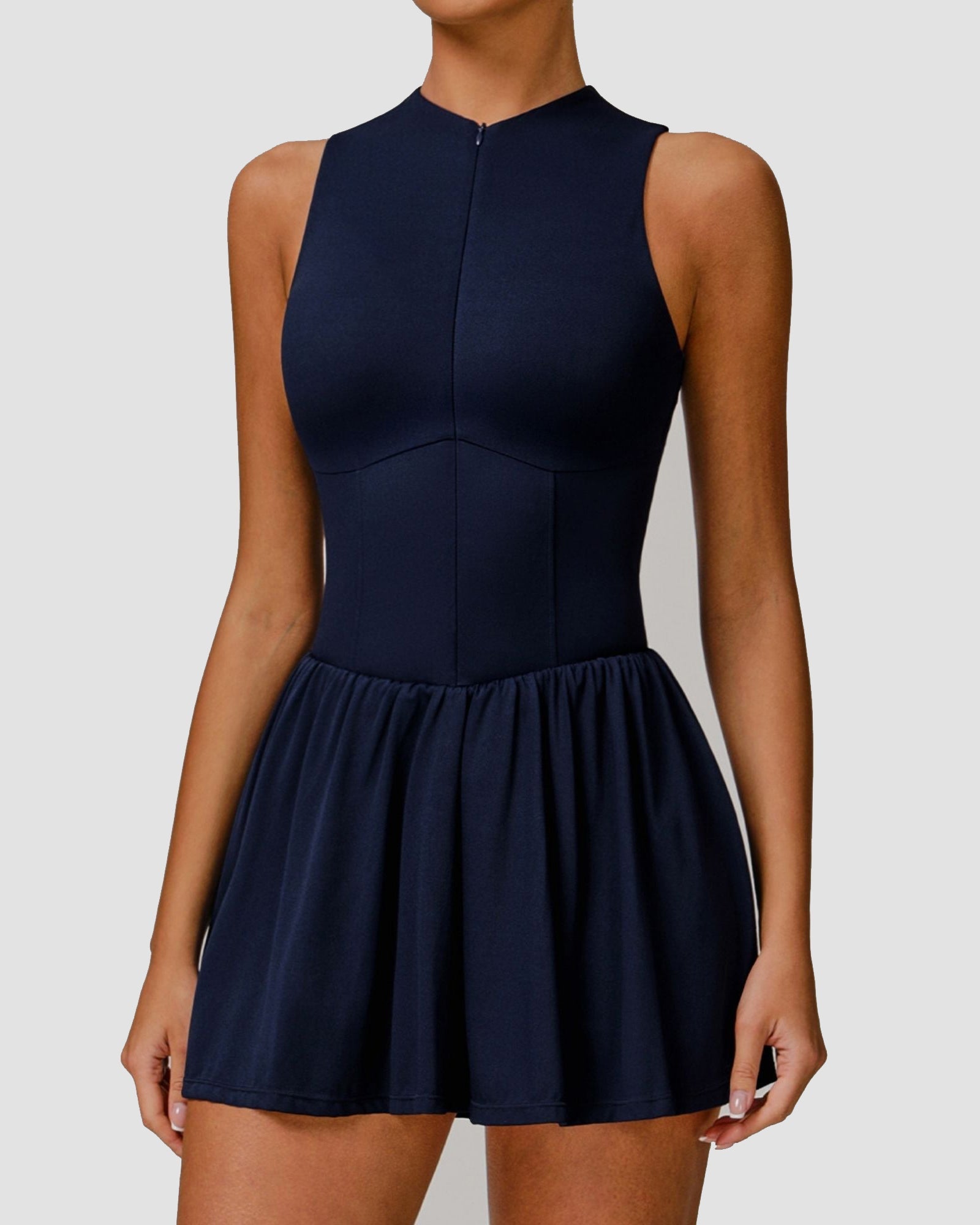 Sports Zipper Dress with Short and Pocket - By Qivii