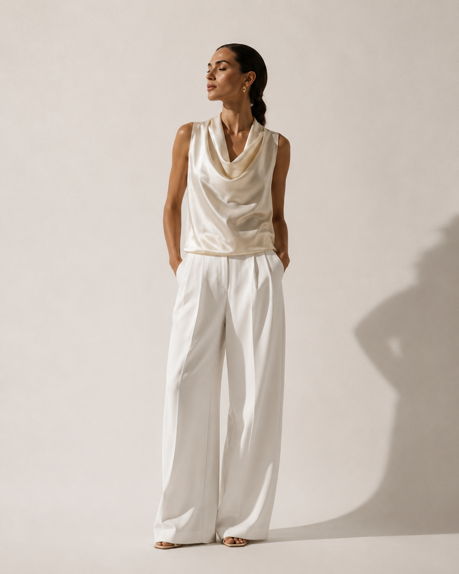 Draped Ivory Top