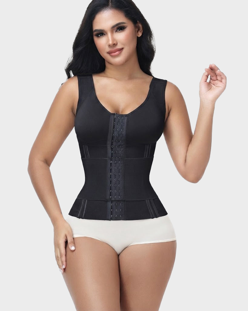 Double Compression Faja Vest Tummy Control Bust Support Waist Trainer