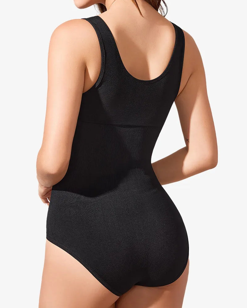 Women's Seamless Round Neck Tummy Control Briefs Bodysuit