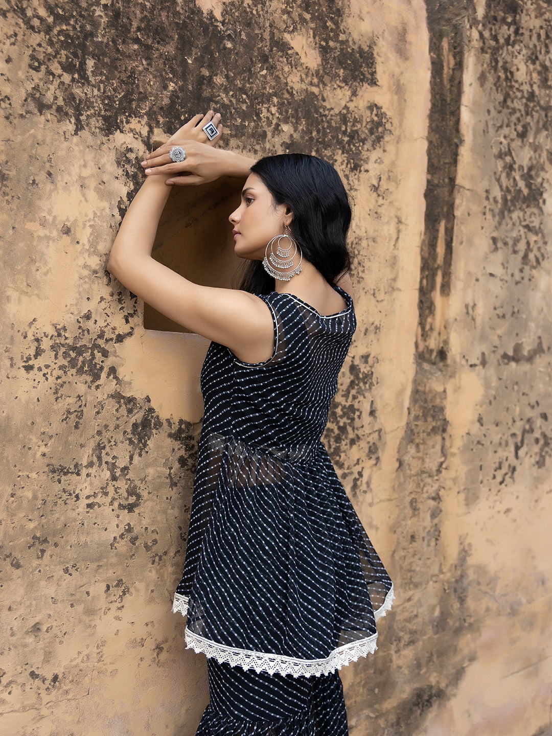 Nihira Black Leheriya Sharara Set - By Ragavi - qivii