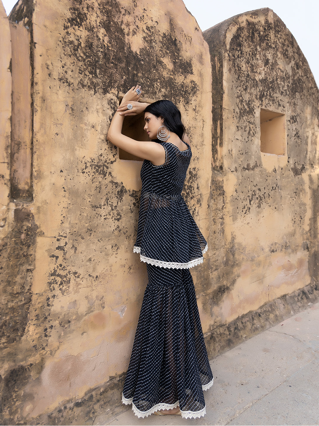 Nihira Black Leheriya Sharara Set - By Ragavi - qivii