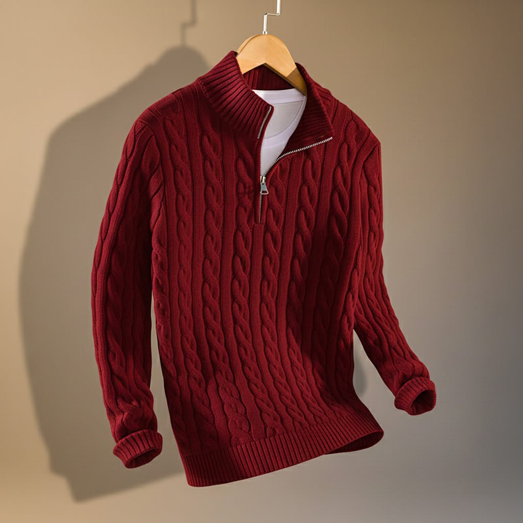 Henry Prestige Cable Knit Sweater - By Qivii