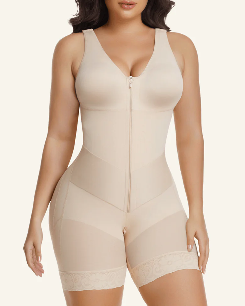 V-shape Shaping Stretch Band Tummy Control Full Body Zipper Shaper