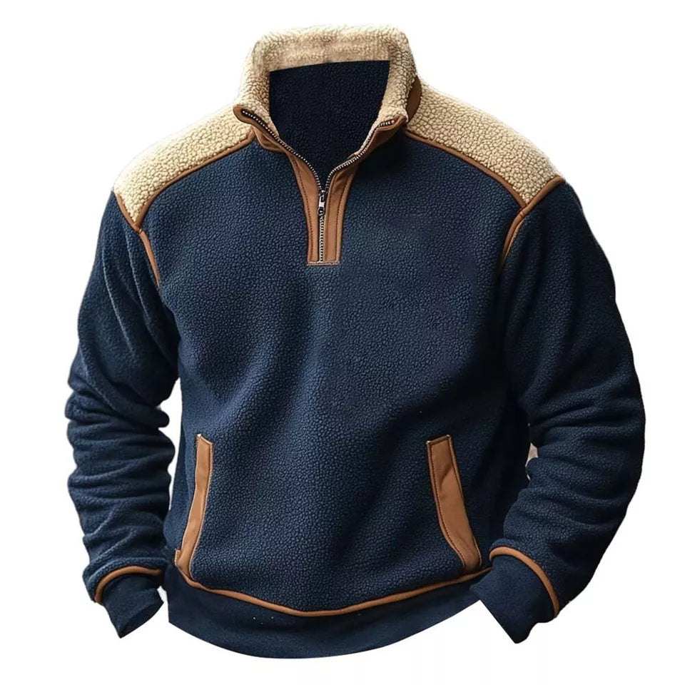 Ethan™ - Retro Katoenen Rits Pullover - By Qivii