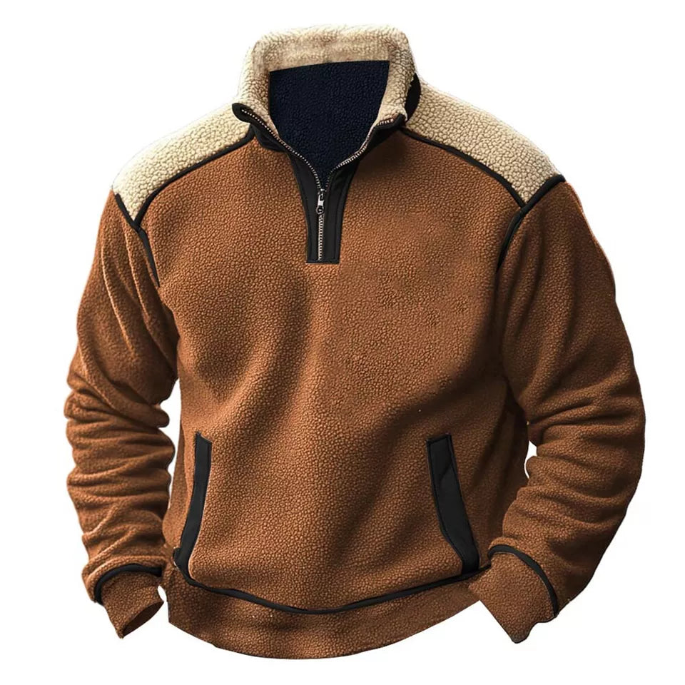 Ethan™ - Retro Katoenen Rits Pullover - By Qivii
