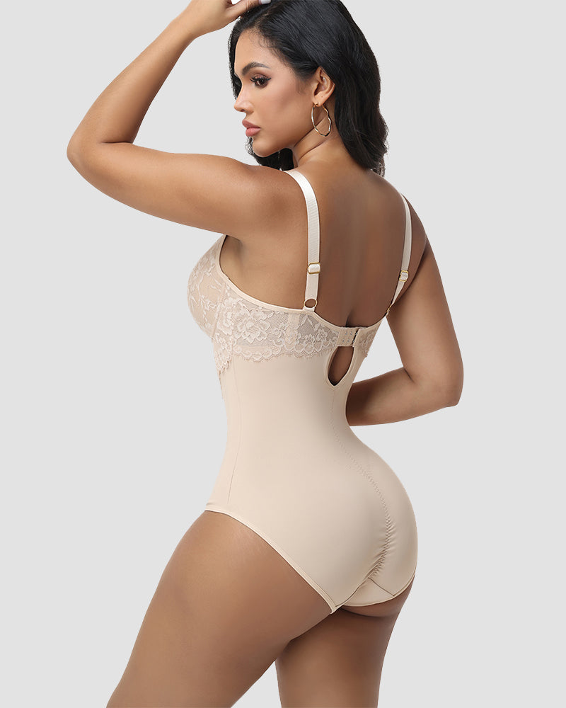 Shapshe® Sexy Lace Floral Hip Lift Shapewear Bodysuit - By Qivii