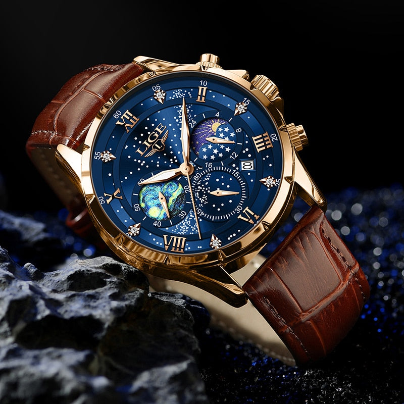 Verfijnde Maanfase Horloge - By Qivii