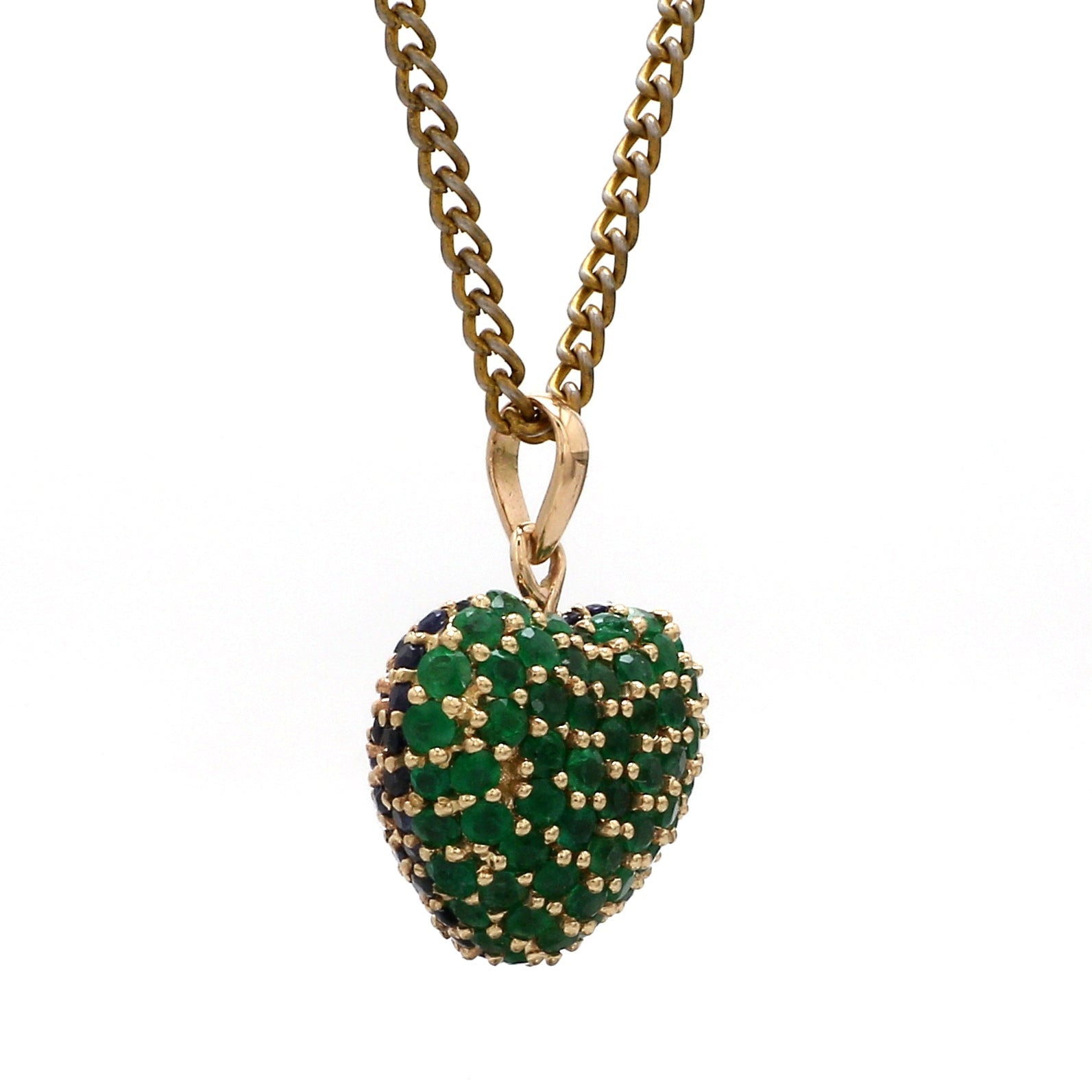 Half Emerald Half Blue Sapphire Pendant - qivii