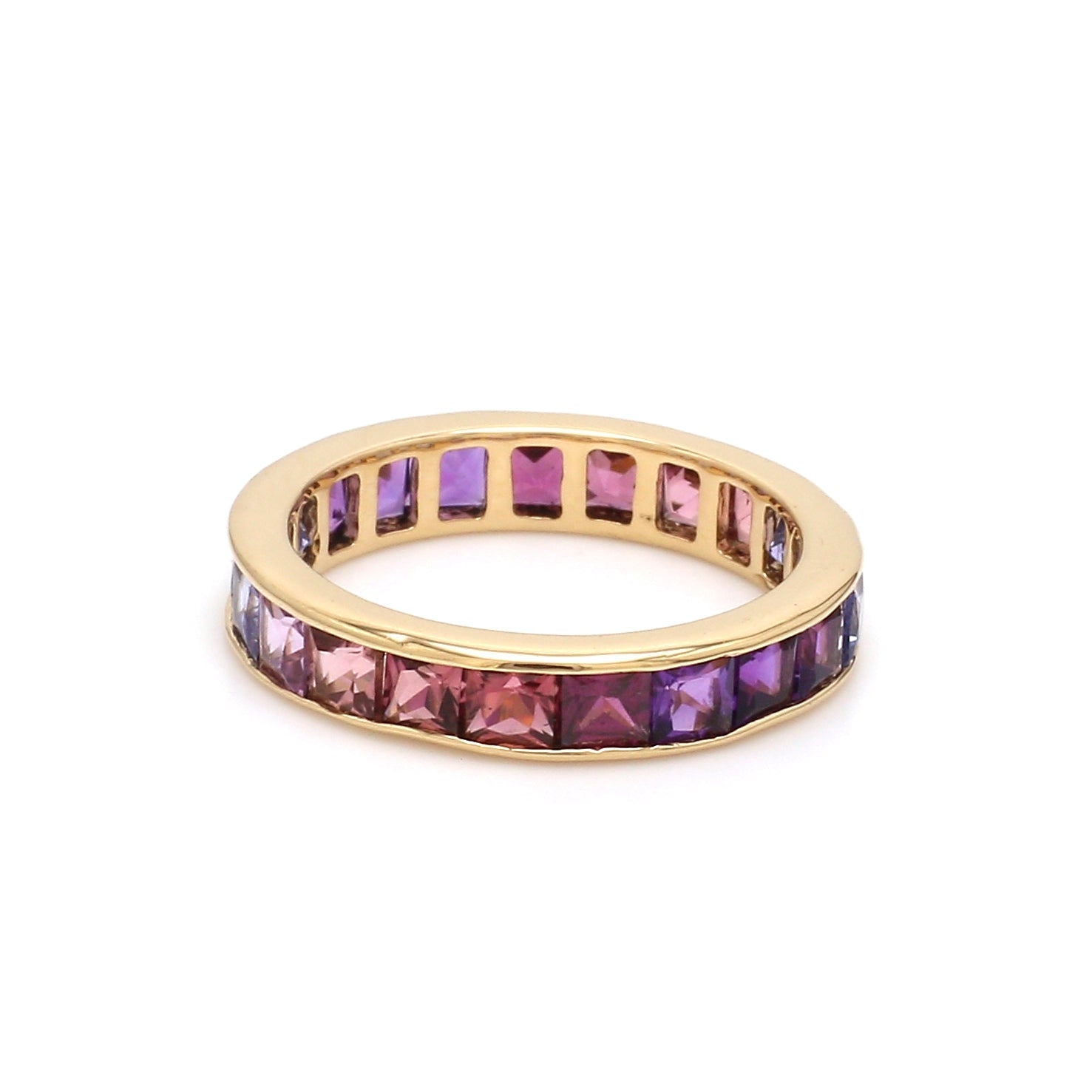 Purple Blue Channel Set Ring - qivii