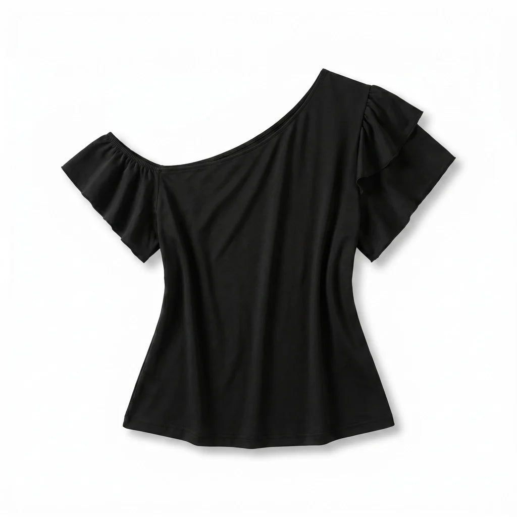 Samira Ruffle Asymmetric Top