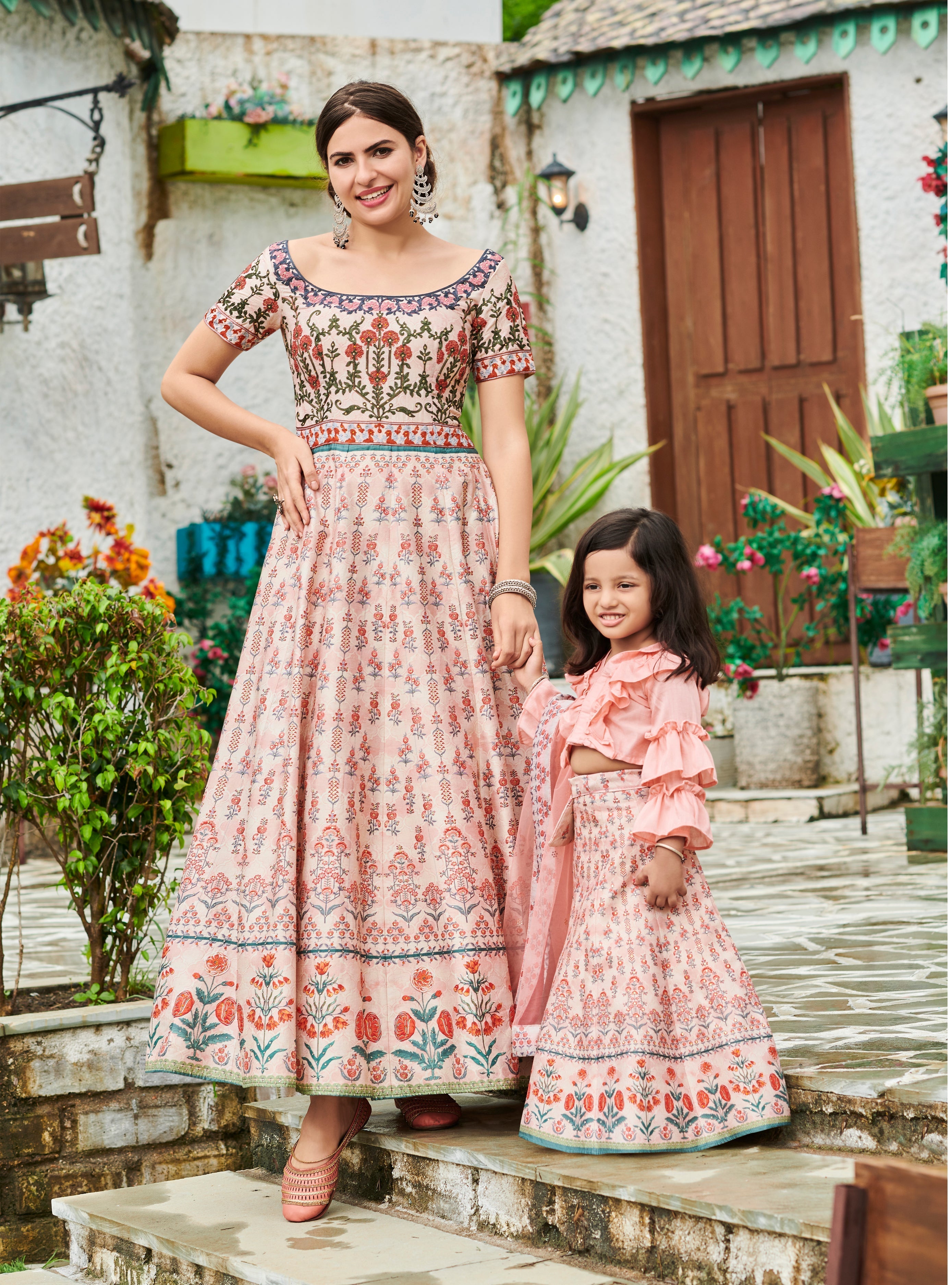 Joyful Jingle Tussar Silk Lehenga for Kids - qivii