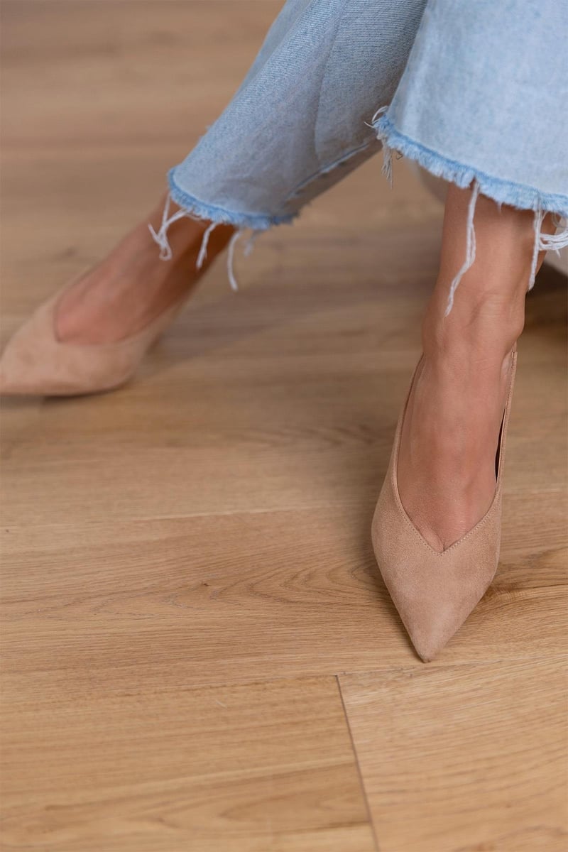 Marlena™ | Nude open hakken met fijne hak - By Qivii