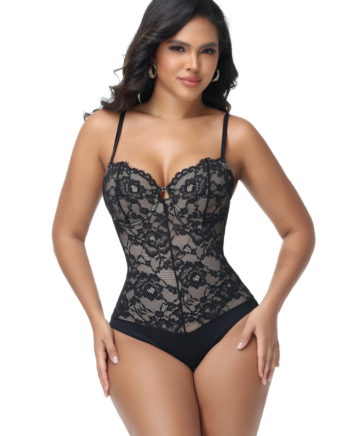 Shapshe® Built In Bra Lace Floral Tummy Tuck Bodysuit