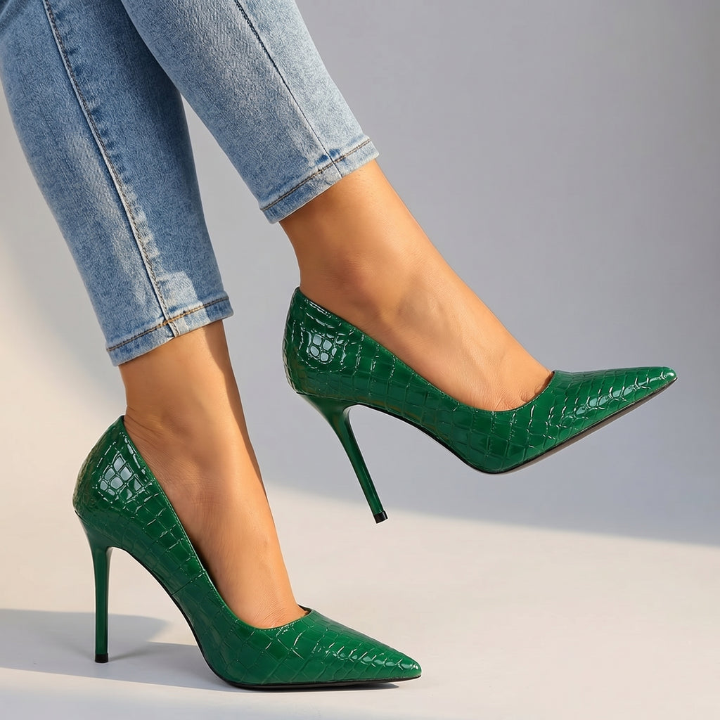 Selene Croc Pumps