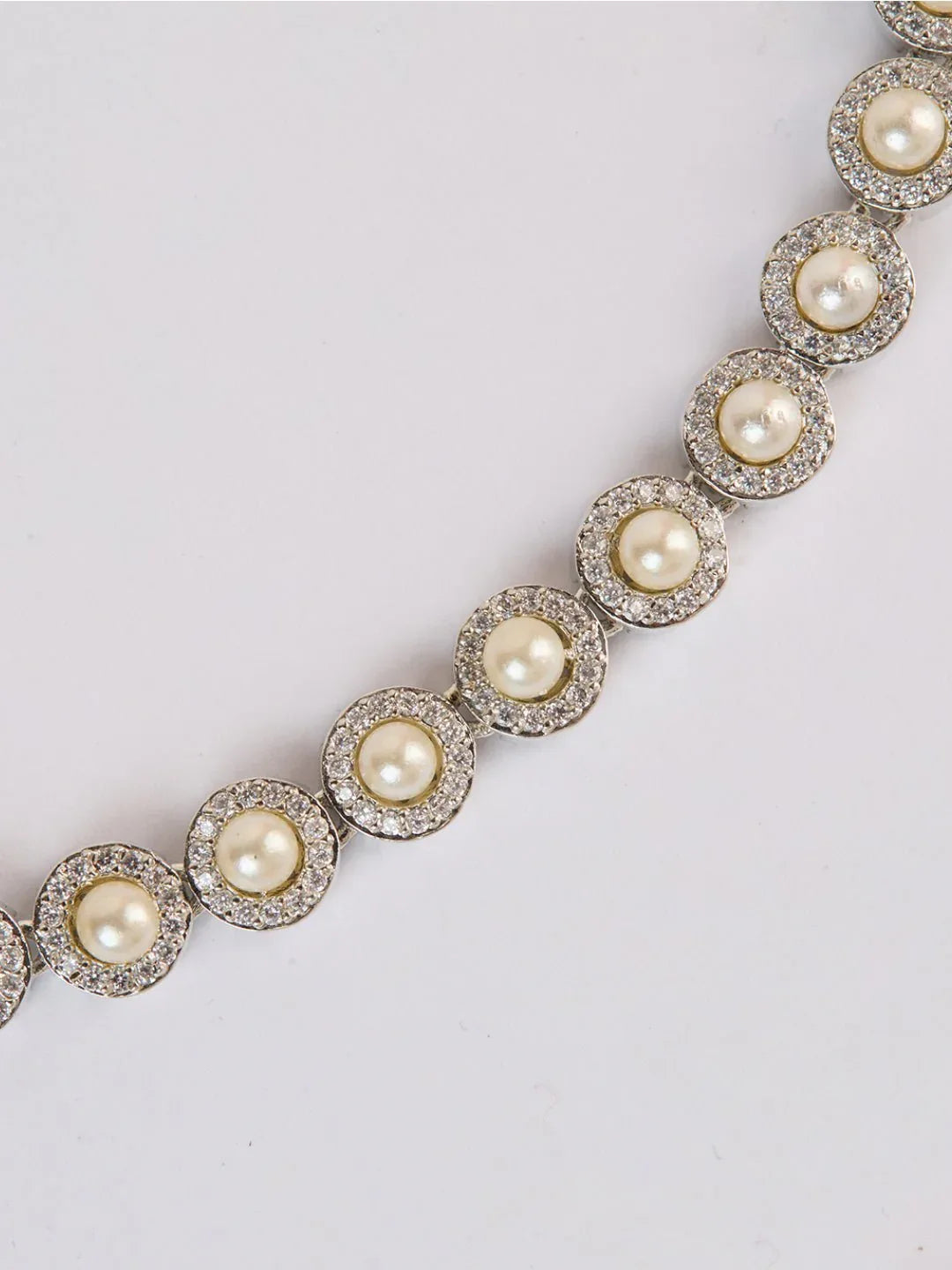 Silver Plated American Diamond Necklace for Women