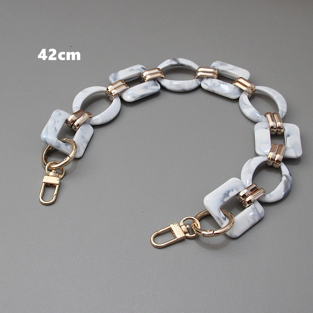 Ounamei Retro Colorblock Acrylic Chain Strap