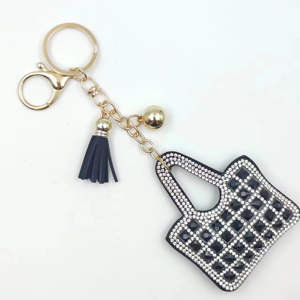 Ounamei Mini Handbag Keychain | Crystal Tassel Bag Charm
