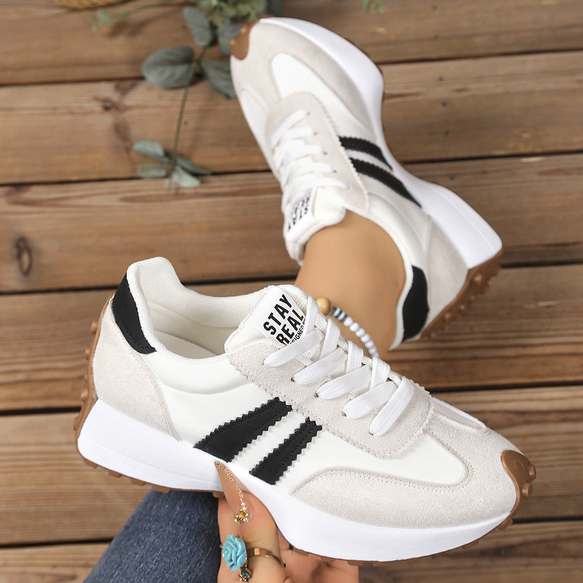 Women's Athena Curve Chunky Retro Runner Sneakers – Extended-Size Vintage Dad Walking Shoes with Sculpted Waist (US 5–11.5)