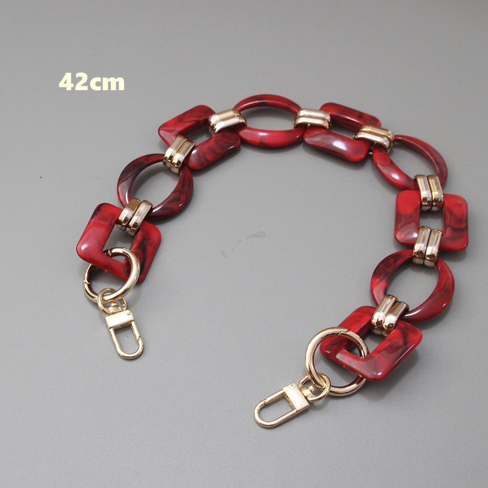 Ounamei Retro Colorblock Acrylic Chain Strap