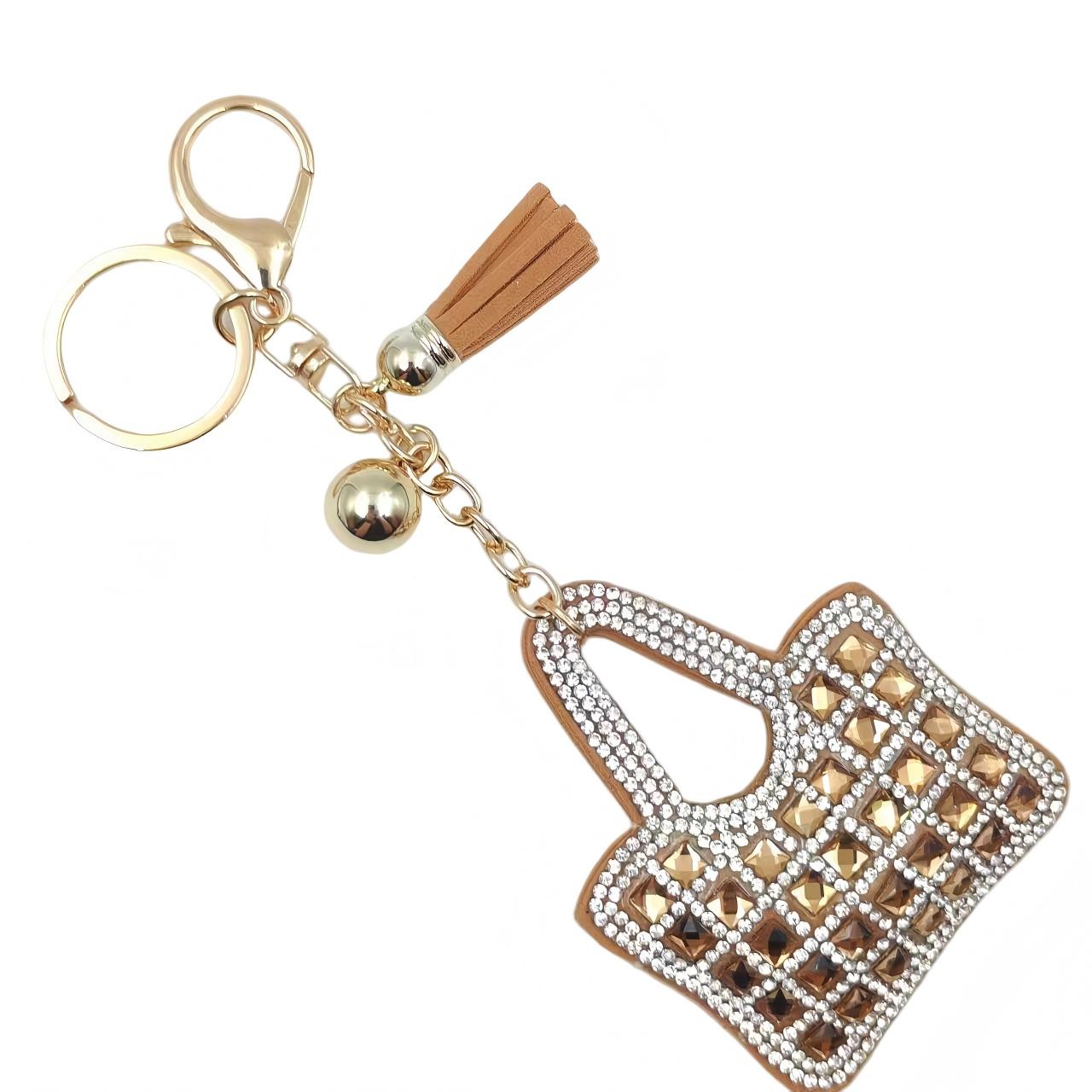 Ounamei Mini Handbag Keychain | Crystal Tassel Bag Charm