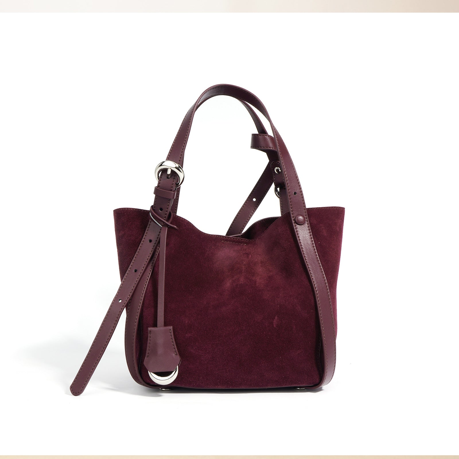 Ounamei Suede Bucket Bag Set | 2-in-1 Handbag & Crossbody Tote with Soft Suede-Finish Leather, Spacious & Stylish Everyday Bag