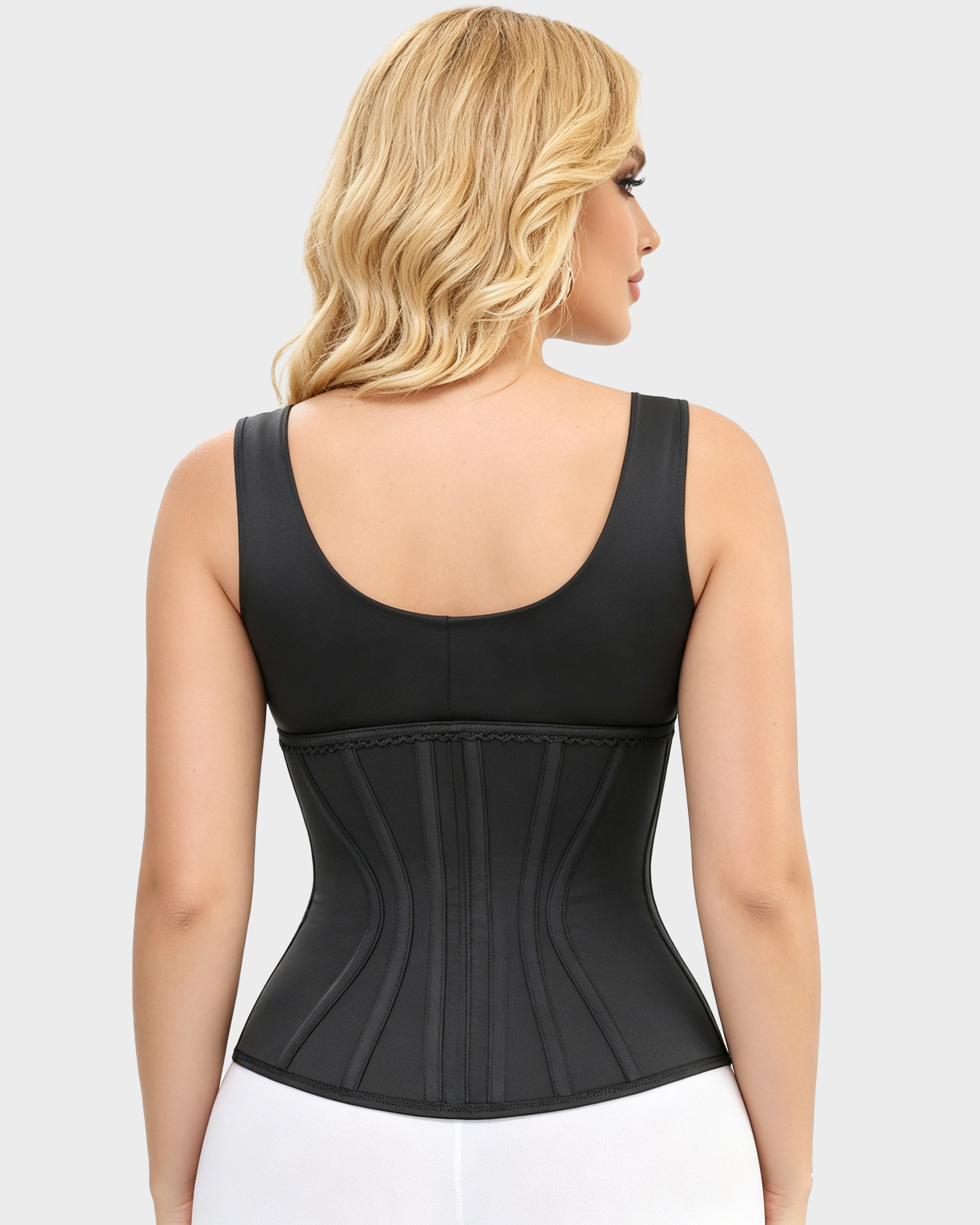 18 Steels Abdominal Shaping Lace Waist Trainer Vest - By Qivii