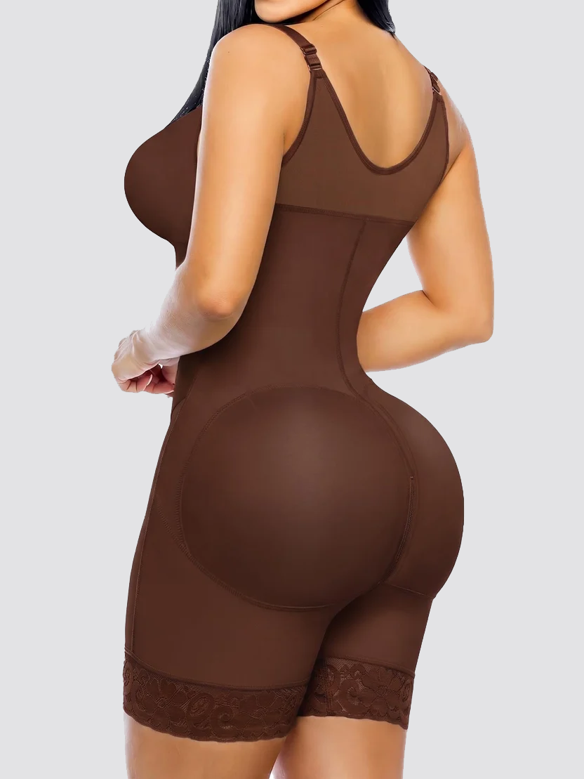 High Compression V-shaped Waist Belt Tummy Control Zipper Full Body Shapewear