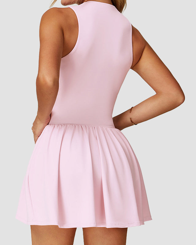 Sports Zipper Dress with Short and Pocket - By Qivii