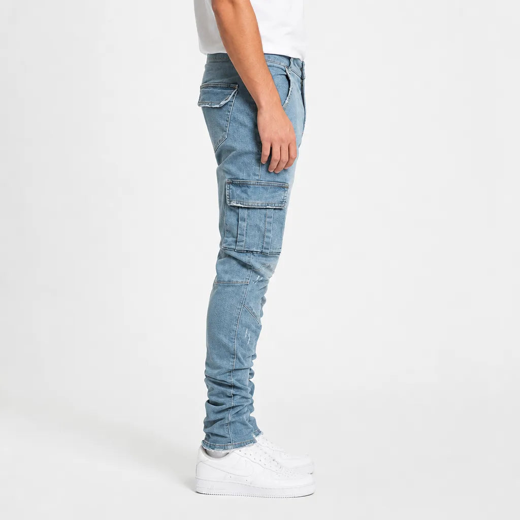 Sterling | Mens Cargo Pants Denim Jeans
