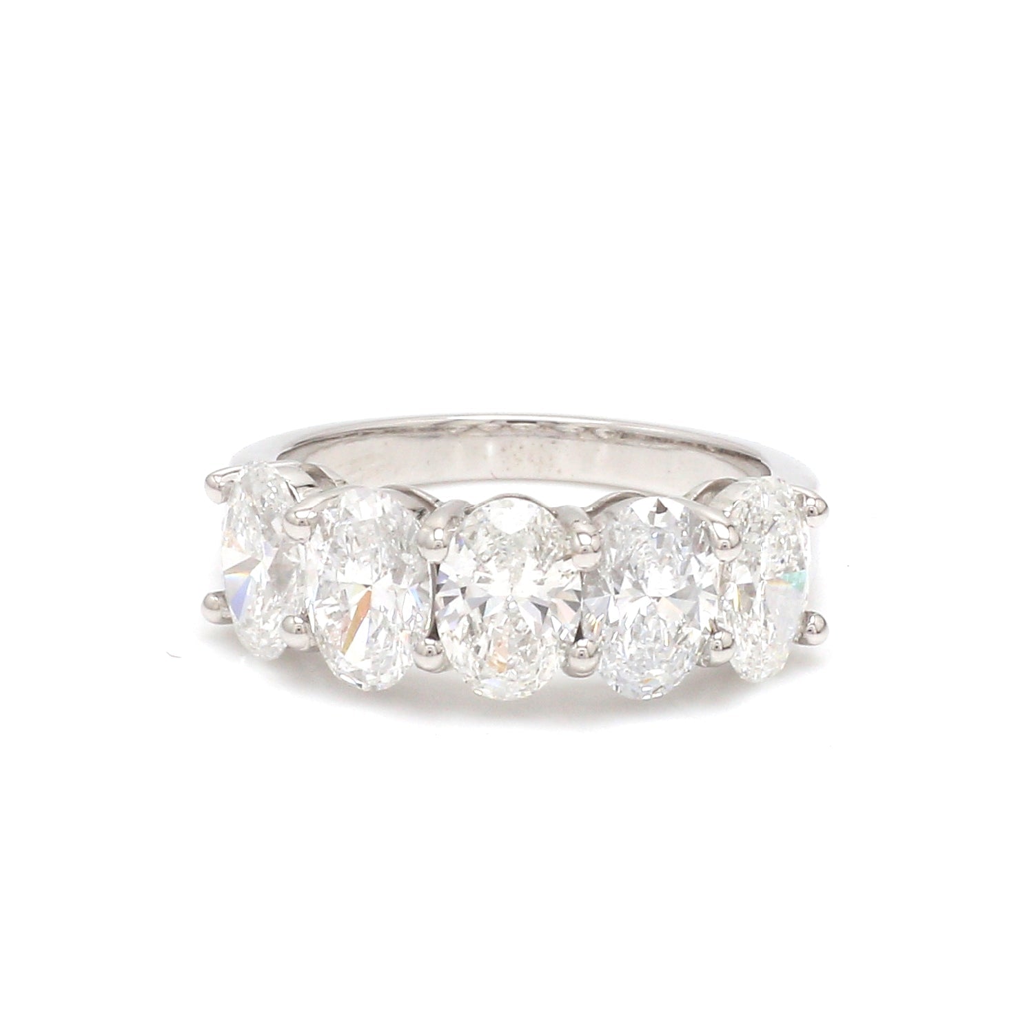 Lab Grown Diamond Oval Cut Half Ring - qivii
