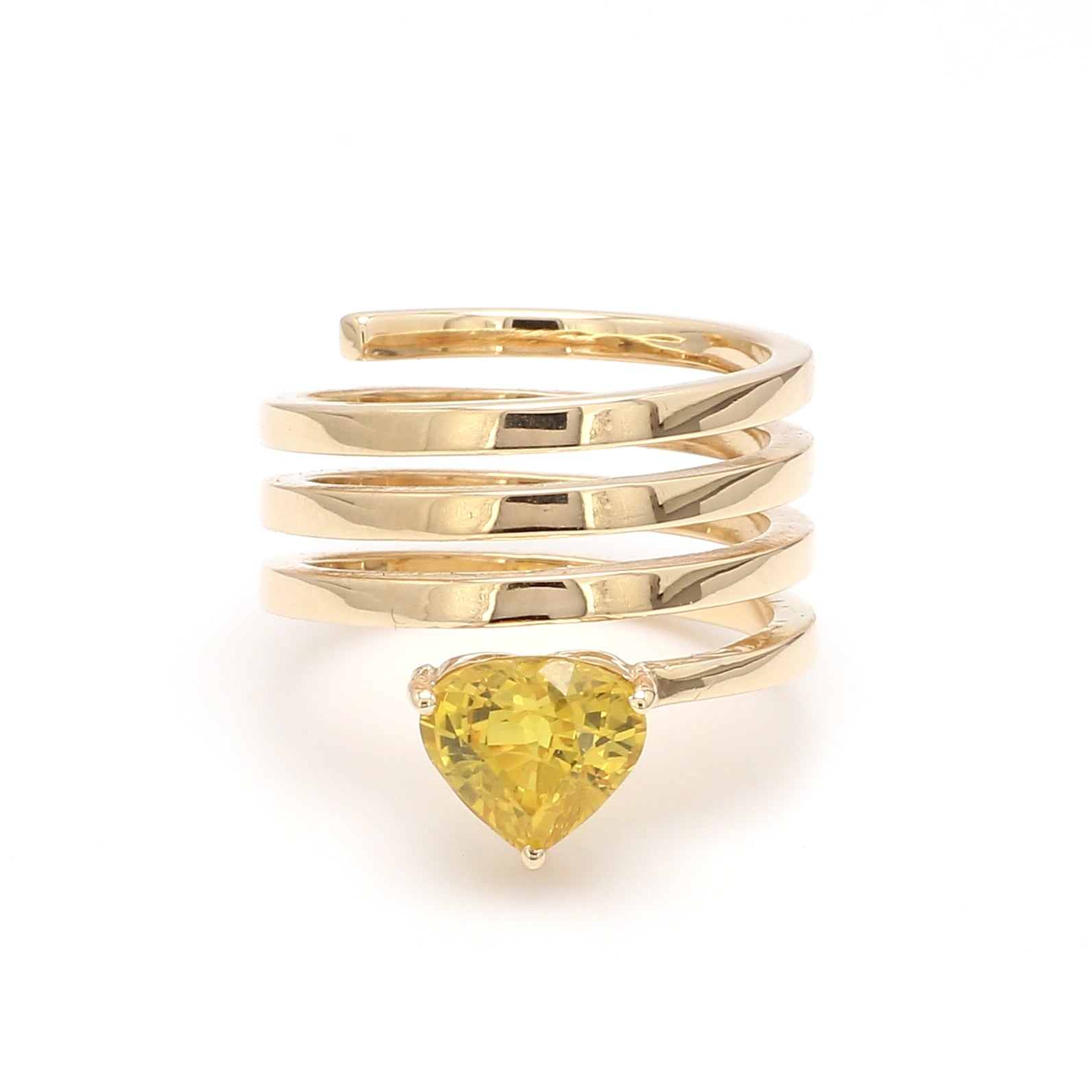 Yellow Sapphire Spiral Ring - qivii