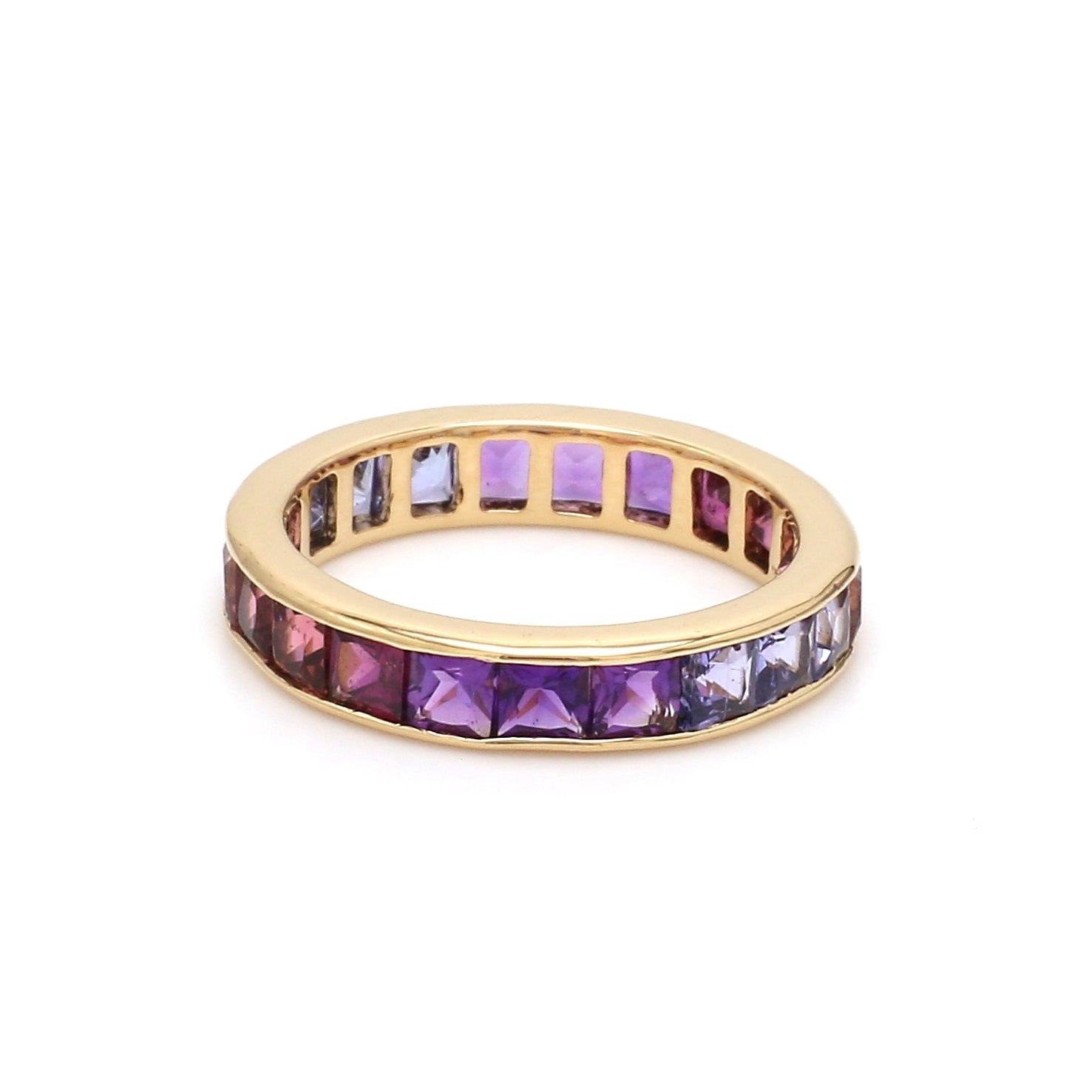 Purple Blue Channel Set Ring - qivii