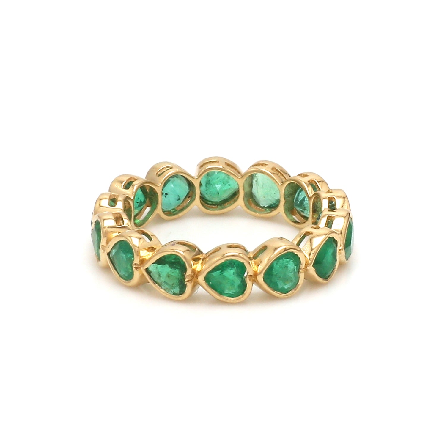 Emerald Heart Bezel Set Ring - qivii