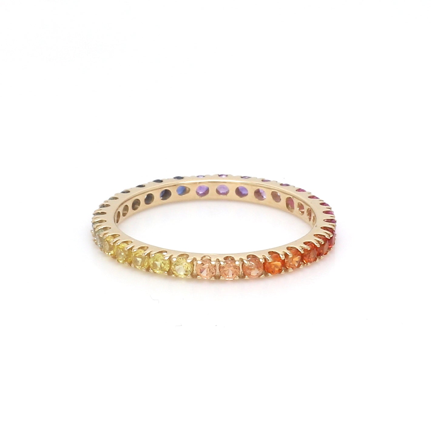 Rainbow Sapphire Thin Eternity Ring - qivii